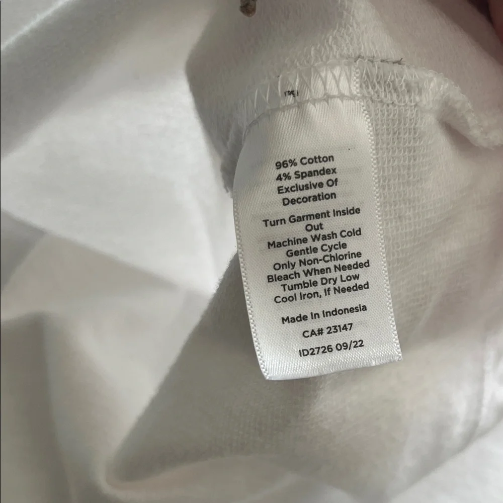 Talbots Classic White Cowl Neck Sweatshirt with drawstring size small